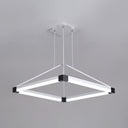 Modern Metal Rhombus Pendant Light Fixture White/Coffee Led Chandelier In Warm/White -