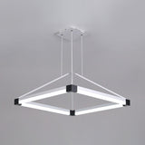 Modern Metal Rhombus Pendant Light Fixture White/Coffee Led Chandelier In Warm/White -