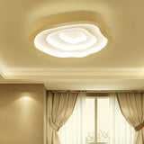 Minimalist White Led Flush Mount Lamp - 21/25 Wide Tree-Ring Ceiling Light With 3 Color Options / 21