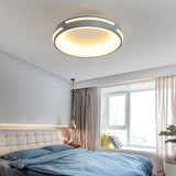 Modern Gray Circle Led Ceiling Light Fixture Warm/White Lighting 18.5/24.5 Wide Grey / 18.5 White