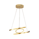 Spiral Gold Metal Led Pendant Chandelier - 18/23.5 Wide With Warm/White Light