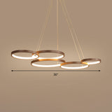 Simple Style Acrylic Led Chandelier Light Fixture - Coffee Circle Pendant (Warm/White)