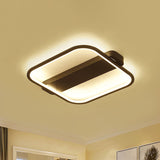 Modern Black Led Ceiling Fixture - 16.5/20.5 Minimalist Square Style Acrylic Flush Mount Lamp With 3