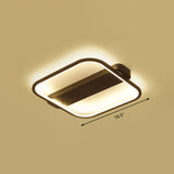 Modern Black Led Ceiling Fixture - 16.5/20.5 Minimalist Square Style Acrylic Flush Mount Lamp With 3