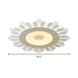 Minimalist Acrylic Sun Ceiling Light: Led Flush Mount 3 Light Options 16.5’ - 24.5’ Wide White