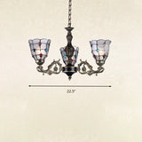 Mediterranean Glass Jeweled Bronze Chandelier Light Fixture With Multiple Lights