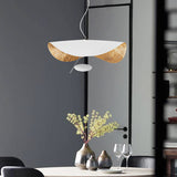Modern Metal Geometric Pendant Light Kit - 16/23.5 Wide 1 White/Black Down Lighting For Living Room
