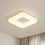 Modern White Led Ceiling Lamp For Bedroom - Acrylic Square Flush Mount Available In 3 Sizes