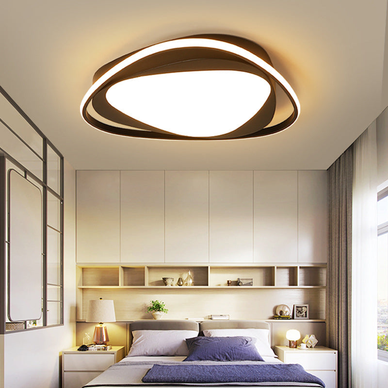 Modern Triangle Metal Ceiling Light Fixture - Black 16.5/20.5 Wide Led Flush Mount