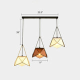 3-Head Nordic Metal Pendant Light - Wire Frame Cluster Ceiling Fixture For Dining Room Black / B