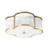 Traditional Gold Crystal Ceiling Mounted Fixture - 4-Light Flush Mount Spotlight