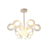 12-Head Modernist Led Chandelier With Clear Glass Shade For Living Room Lighting