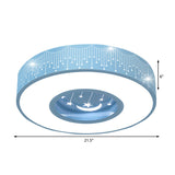 Hollow Led Flush Ceiling Light: Macaron Loft Metal Mount For Child Bedroom