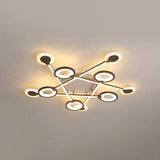 31.5’/39’ Crossed Ceiling Lighting: Modern Acrylic Led Black Flush Lamp (Warm/White Light) /