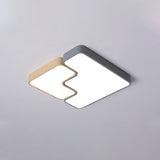 Contemporary Grey Square/Rectangle Flush Led Ceiling Lamp - Choice Of 18/22/35.5 Acrylic Wide