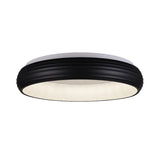 Modern Black Metal Led Ceiling Lamp For Living Room - 19’/25’ Wide Round Flush Mount Fixture