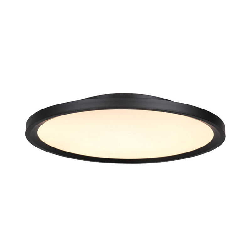 Modern Led Flush Mount Light With Metal Shade And Acrylic Diffuser In White/Warm 16/19.5 Diameter
