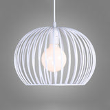 Contemporary Metal Spherical Hanging Pendant - 7/12/14 Wide 1 Head Black/White White / 12