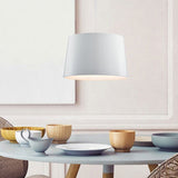 Modern Black/White Drum Pendant Light With Metal Shade - 1 Bulb Hanging Ceiling Fixture