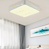 Led Flush Mount Light With Crystal Accent White Simple Style - Rectangle/Square/Round Design