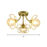 Swirl Crystal Flower Semi Flush Mount Lamp - Minimalist Design With 1/3 Lights Black/Gold Ceiling