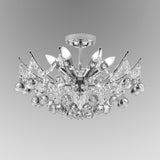 Postmodern Crystal Ball Ceiling Light Fixture - Chrome/Clear/Cognac 4 Lights Semi Flush Mount