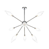 Industrial Amber/Clear Pendant Chandelier Lamp With Diamond Glass Shade - 9/12/15-Light For Living