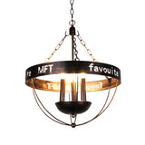 Antique Bronze Metal 3-Light Candle Chandelier - Farmhouse Style Hanging Fixture