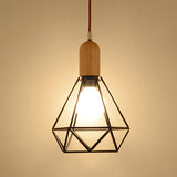 Vintage Black Diamond/Urn/Pumpkin Metal Pendant Lamp - Restaurant Ceiling Light / Diamond