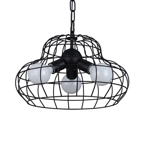 Vintage Metal Black Chandelier Pendant With 3 Lights - Stylish Lighting For Living Room