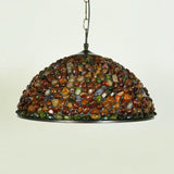 Mediterranean Black Stone Dome Pendant Light Fixture