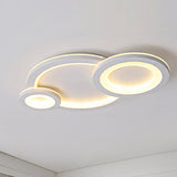 Modern Led Flush Ceiling Lamp With Acrylic Shade - Grey/White Round Mount Warm/White Light