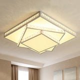 Modern Acrylic Led Square Ceiling Lamp - White Flush Mount Lighting 16/19.5/23.5 Wide & 3 Color