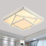 Modern Acrylic Led Square Ceiling Lamp - White Flush Mount Lighting 16’/19.5’/23.5’ Wide & 3