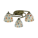 Tiffany Shell Dome Ceiling Light - 3/9/11 White Flush Mount For Living Room