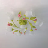 Semi-Flush Mount Bedroom Ceiling Light Fixture - Traditional Opaque Glass Spiral Design (4/7 Bulbs)
