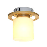 Frosted Glass Geometric Flush Mount Light - Nordic Style Ceiling Fixture For Corridor In White