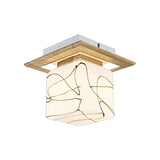 Frosted Glass Geometric Flush Mount Light - Nordic Style Ceiling Fixture For Corridor In White