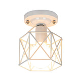 Minimalist Metal Frame Ceiling Mounted Light With White Pink And Green Accents - Ideal For Cloakroom