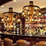 Modern Circular Metallic Chandelier - 4/6/14 Lights In Black Restaurant Ceiling Light Fixture |