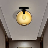 Contemporary Glass Orbit Ceiling Light Fixture - Red/Sky Blue/Amber/Dark Smoke/Coffee 1 Head Indoor