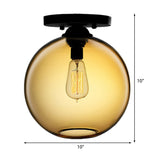 Contemporary Glass Orbit Ceiling Light Fixture - Red/Sky Blue/Amber/Dark Smoke/Coffee 1 Head Indoor