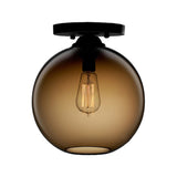 Contemporary Glass Orbit Ceiling Light Fixture - Red/Sky Blue/Amber/Dark Smoke/Coffee 1 Head Indoor
