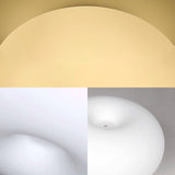 Modernist Ceiling Flush Mount Light With Glass Lampshade For Balcony - White Obong 3 Sizes Available