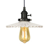 Scalloped Edge Hanging Light Fixture - Ceramic Pendant Ceiling For Industrial Dining Rooms (1 Bulb)