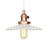 Scalloped Edge Hanging Light Fixture - Ceramic Pendant Ceiling For Industrial Dining Rooms (1 Bulb)