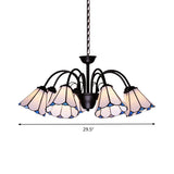 Baroque Black Glass Pendant Chandelier - Conical Design | 6/8 Lights Stylish Lighting For Living