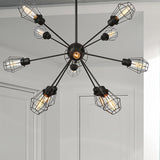 Farmhouse Style Black Pendant Light With Metal Cage Shade - 9/12/15 Lights Restaurant Chandelier