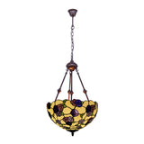 Hand Cut Glass Victorian Pendant Chandelier - 2 Lights Red/Pink/Purple Ideal For Bedroom Lighting