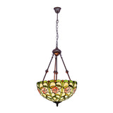 Hand Cut Glass Victorian Pendant Chandelier - 2 Lights Red/Pink/Purple Ideal For Bedroom Lighting